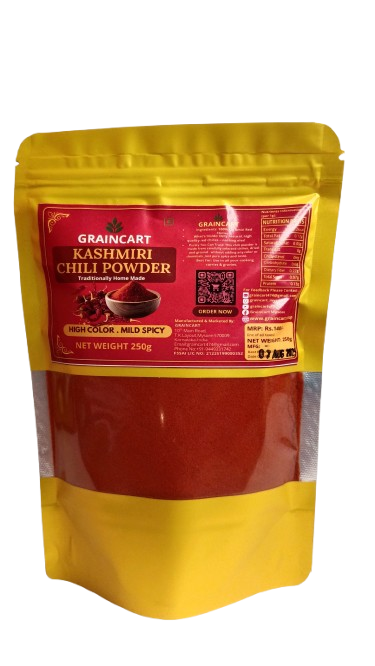 GrainCart Premium Kashmiri Chilli Powder β Natural Red Colour, Mild Spice